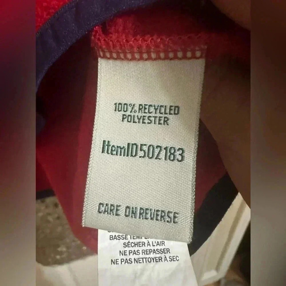 L.L. Bean Womens Pullover Size M Fleece Quarter Zip Swrstshirt Red Casual - Picture 6 of 8